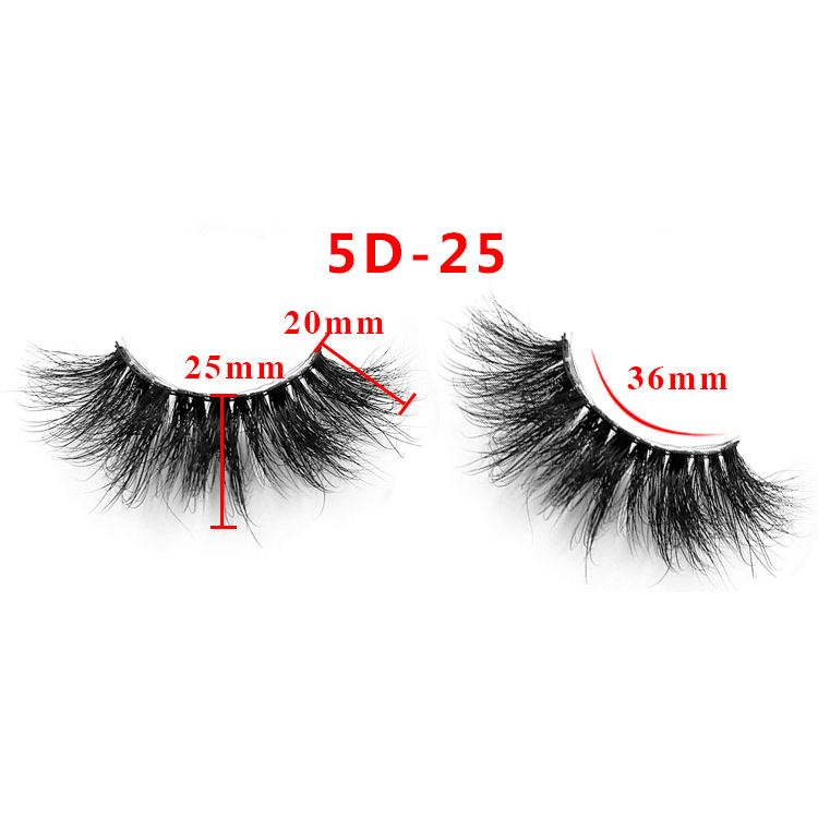 25mm 5D Cross Thick Mink Hair False Eyelashes #1-#33