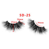 25mm 5D Cross Thick Mink Hair False Eyelashes #1-#33