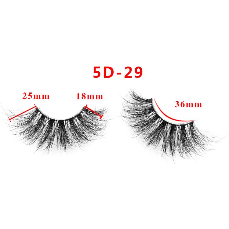 25mm 5D Cross Thick Mink Hair False Eyelashes #1-#33