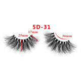 25mm 5D Cross Thick Mink Hair False Eyelashes #1-#33