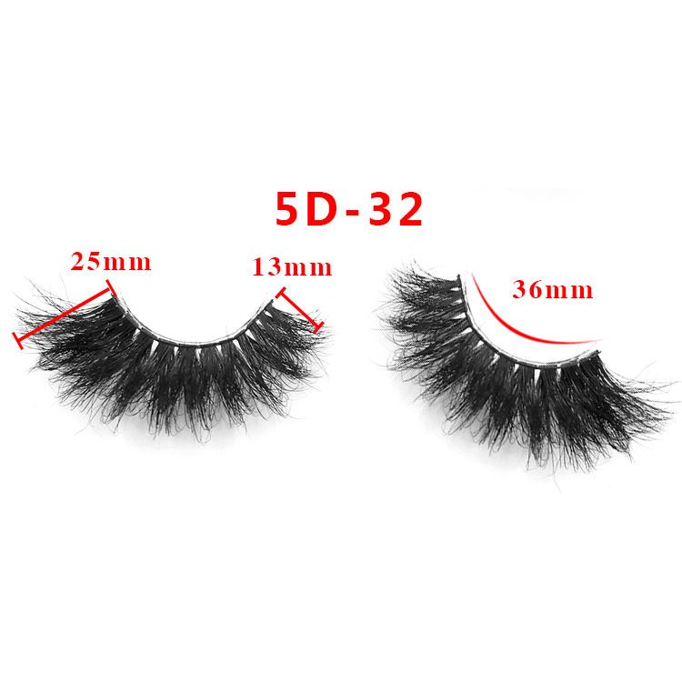 25mm 5D Cross Thick Mink Hair False Eyelashes #1-#33