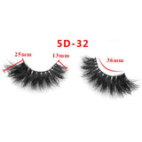 25mm 5D Cross Thick Mink Hair False Eyelashes #1-#33