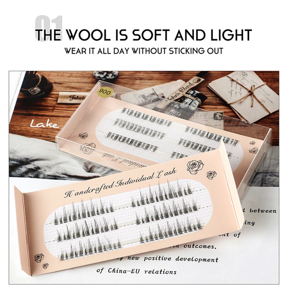 Naturally curled single-cluster false eyelashes
