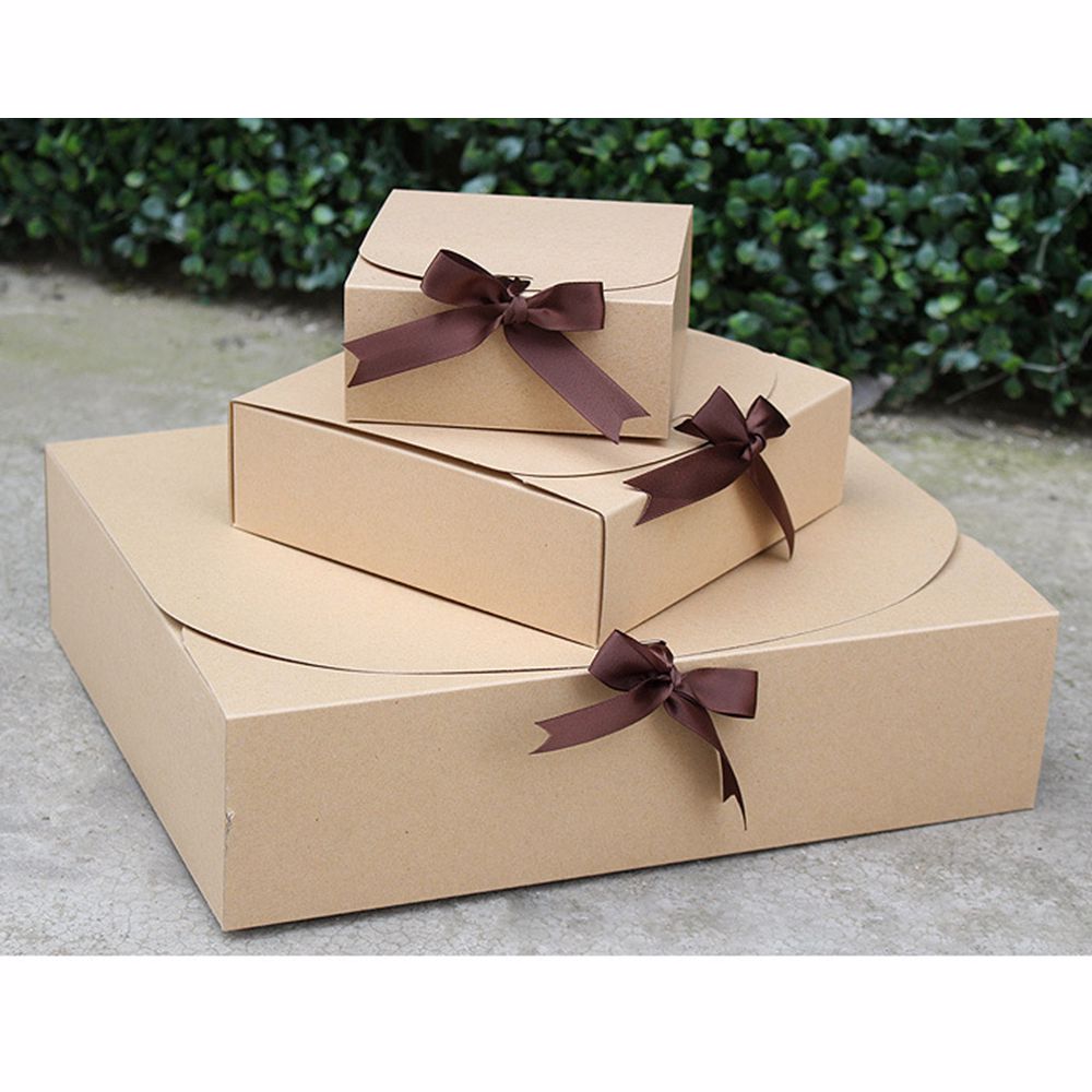 Caja de regalo plegable de 4 colores con bolsa de mano (mediana)