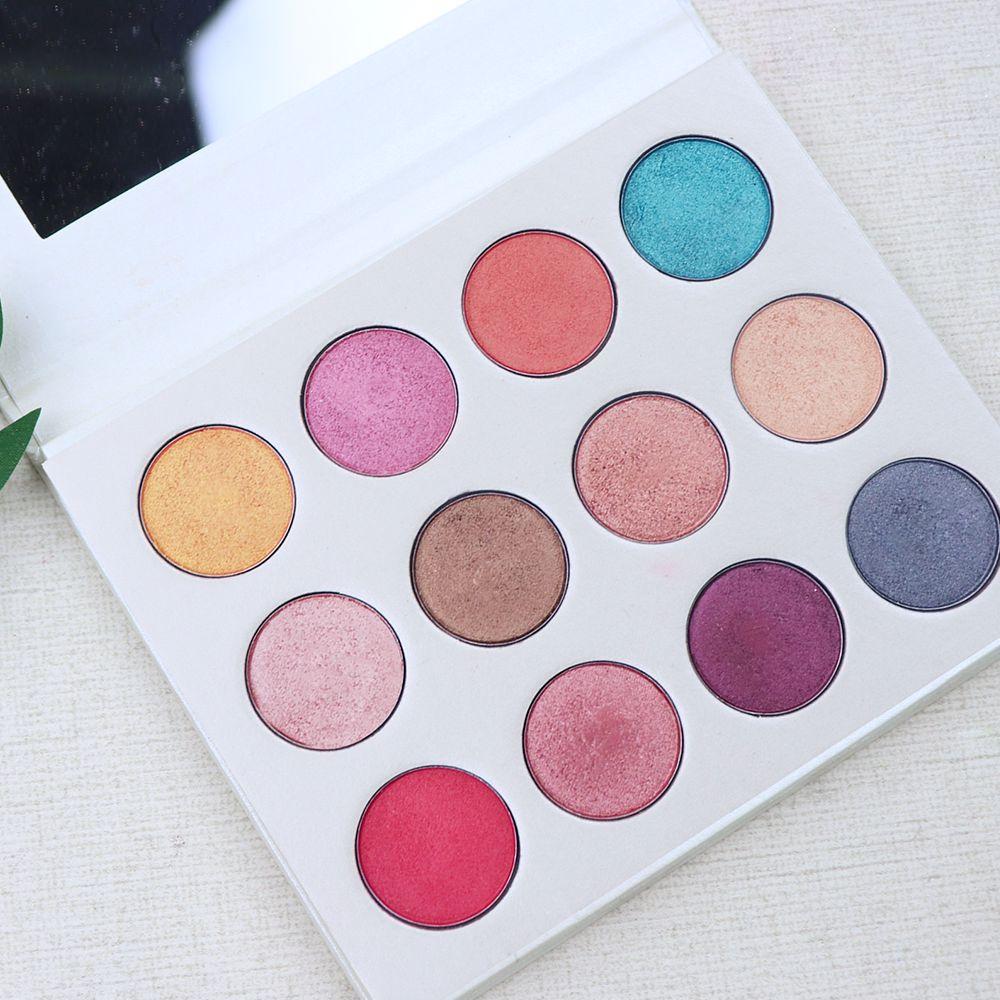 Paleta de 12 sombras de ojos White Shimmer de alta calidad