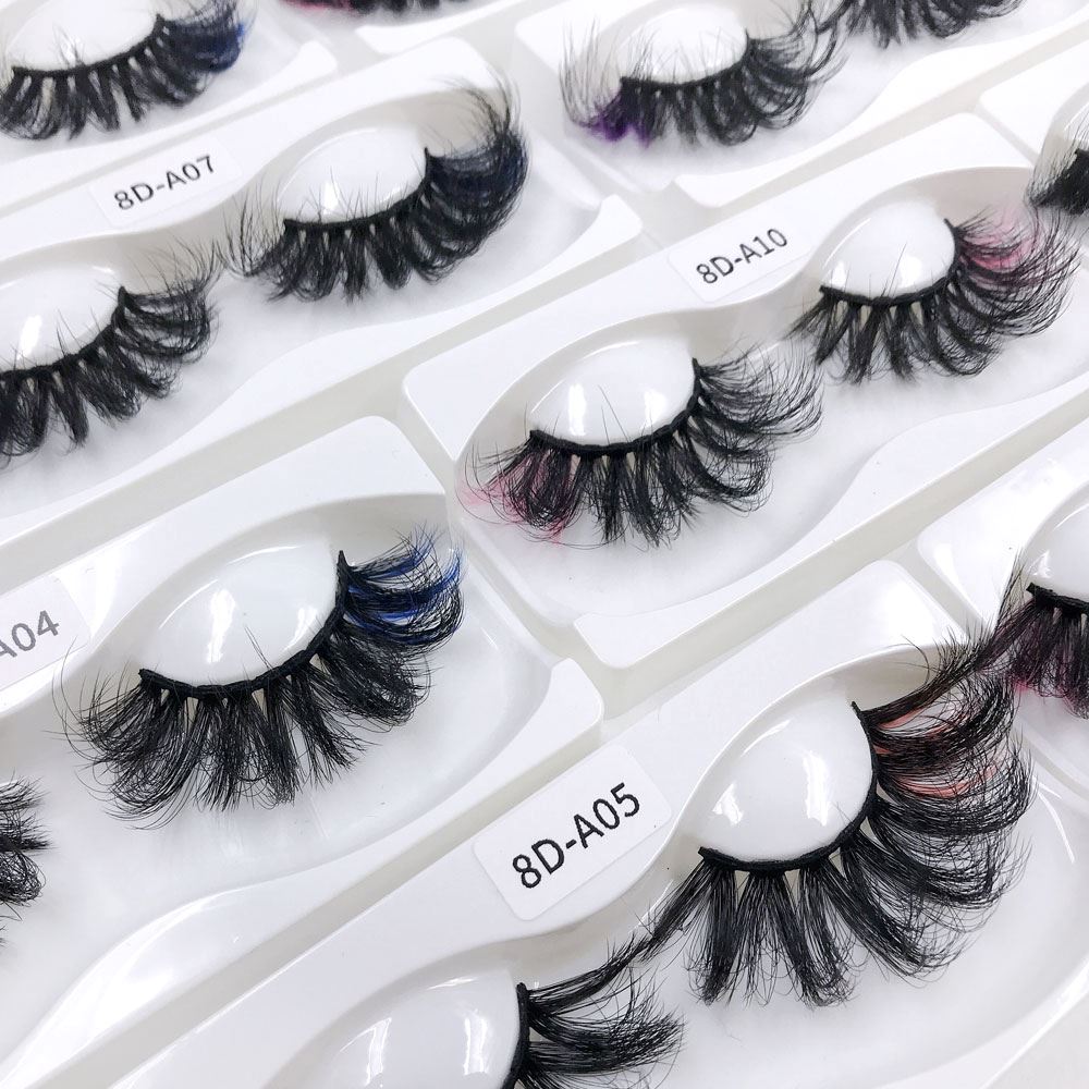 8D Eye End Colorful Fried Hair Thick Exaggerated False Eyelashes