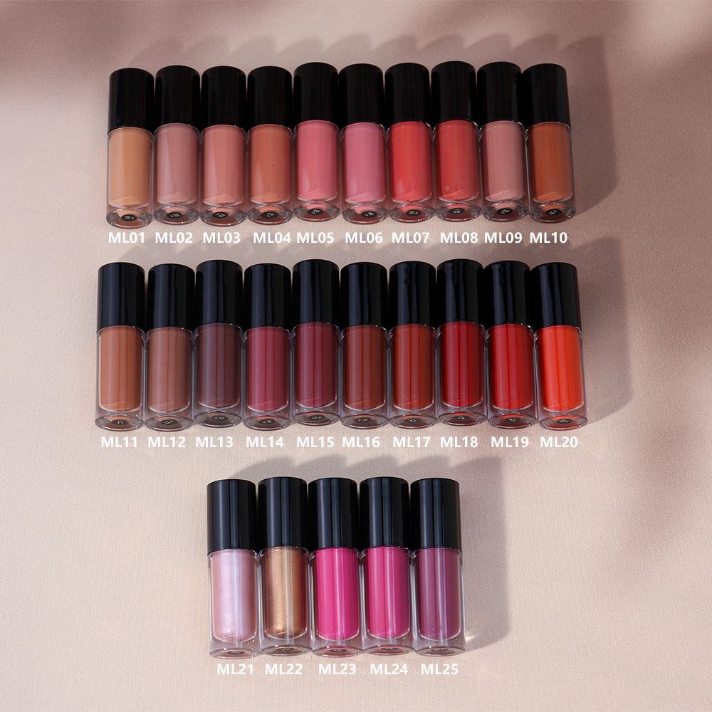 25 Color Black Cover Large Brush Head Matte Liquid Lipstick