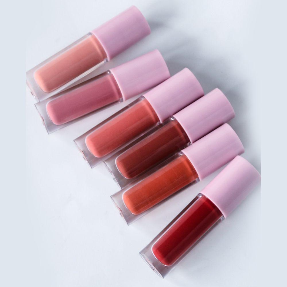 6 Colors Pink Lid Mirror Lip Gloss