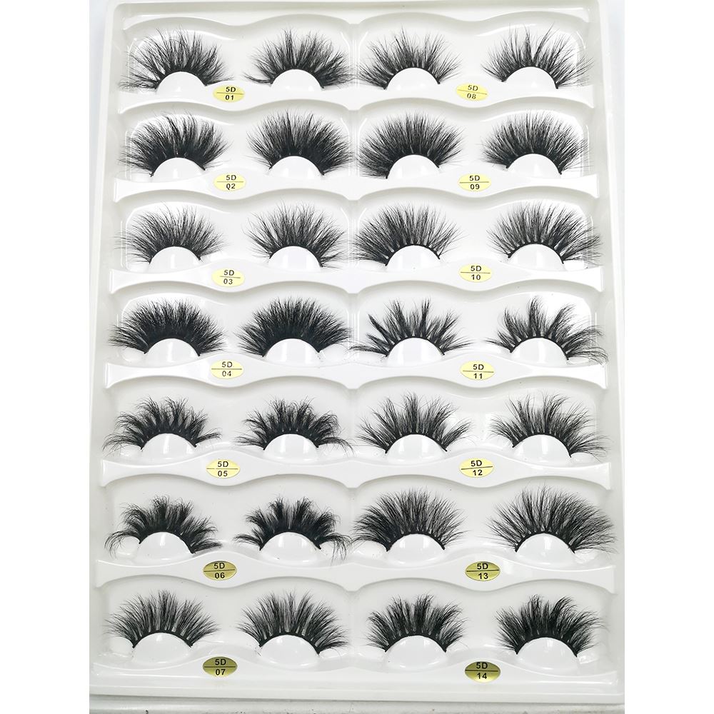 25mm 5D Cross Thick Mink Hair False Eyelashes #1-#33