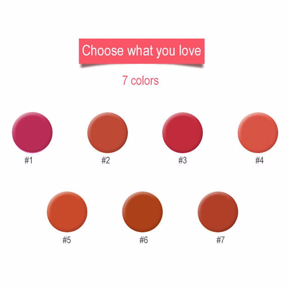 7 Colors White Tube Velvet Lip Glaze
