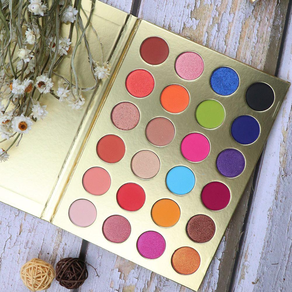 24 Colors Gold Eyeshadow Palette Custom Logo / High-pigment Eyeshadow Pan - MSmakeupoem.com