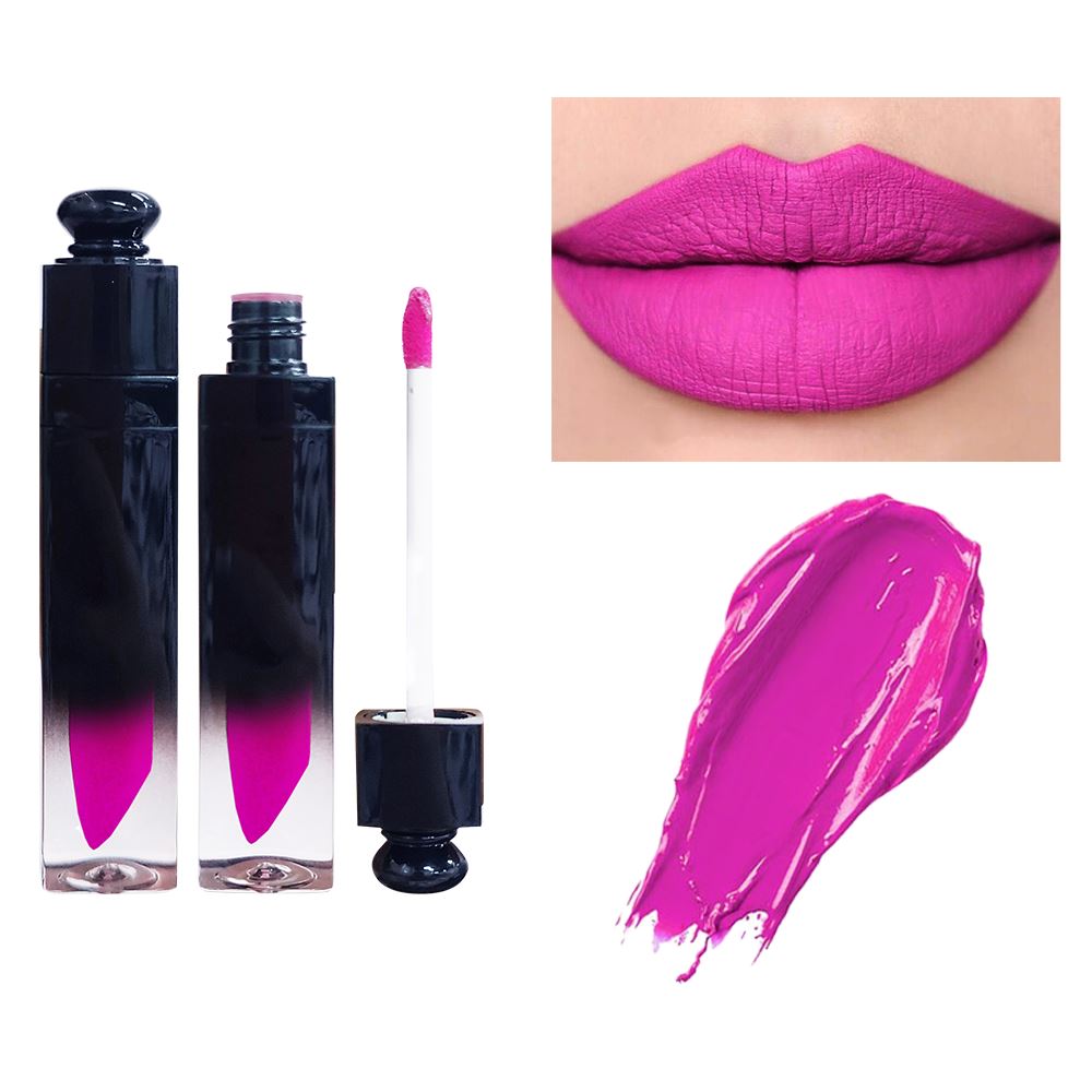Barra de labios líquida de tubo degradado negro mate antiadherente de 39 colores (# 01-# 30)