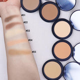 Polvo facial compacto prensado en 5 colores, polvo de maquillaje de etiqueta privada y mate (50 uds, envío gratis)