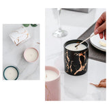 Vela perfumada de cerámica dorada de mármol de 4 colores