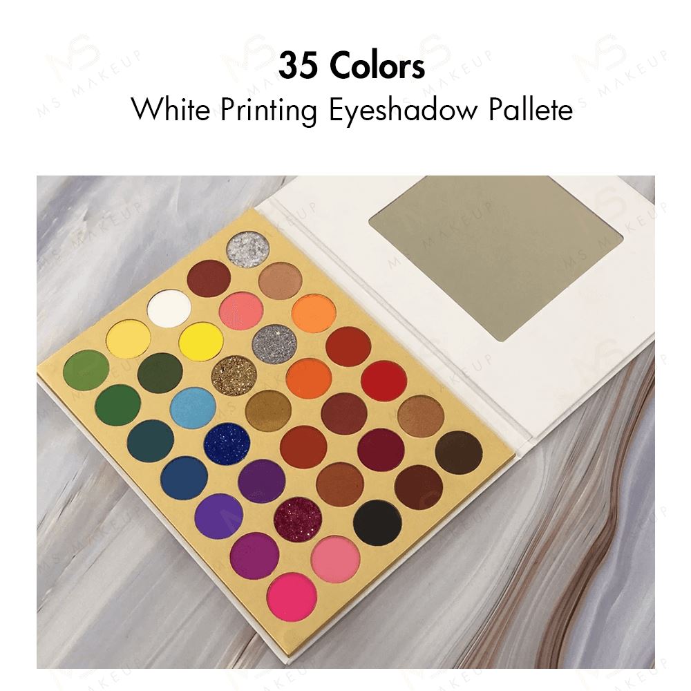 35 Colors White Printing eyeshadow pallete - MSmakeupoem.com