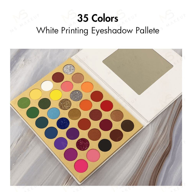 35 Colors White Printing eyeshadow pallete - MSmakeupoem.com