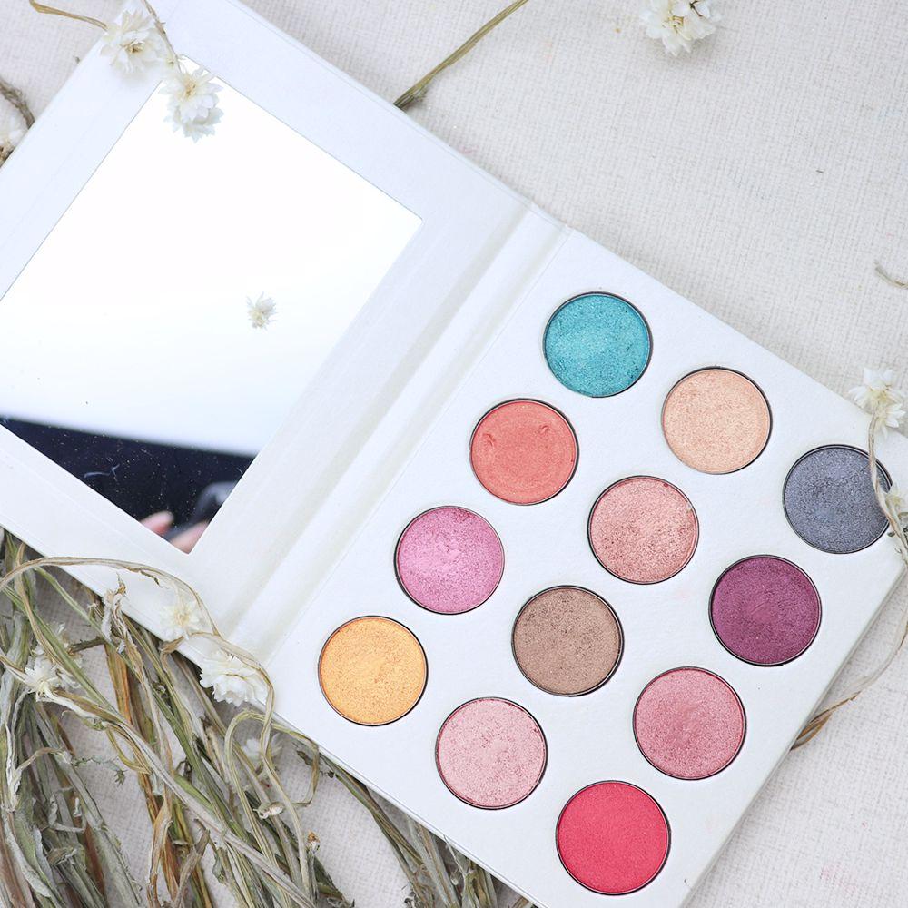 Paleta de 12 sombras de ojos White Shimmer de alta calidad