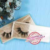 【SAMPLE】False Eyelashes 1 pair With Square Champagne Gold Box(Mink Hair)  -【Free Shipping On Mix Order Over $39.9】