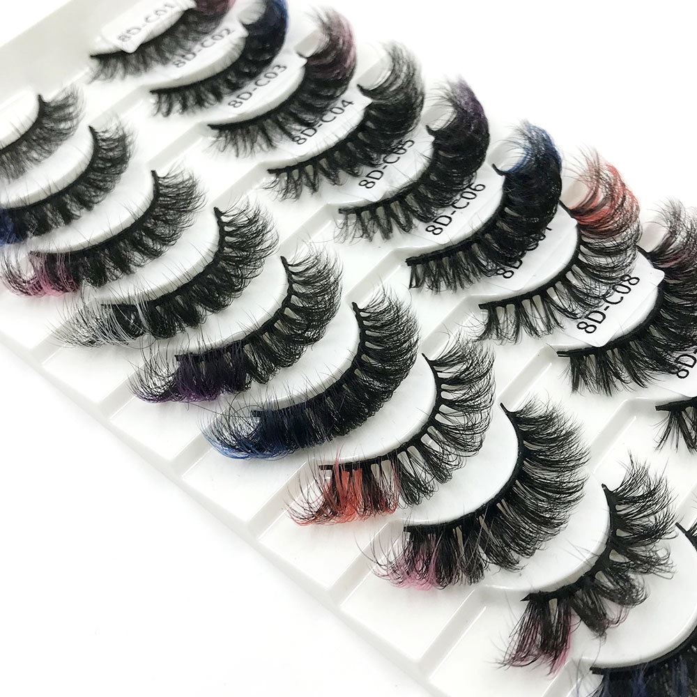 Colorful Imitation Mink Hair 18mm Fried Hair False Eyelashes
