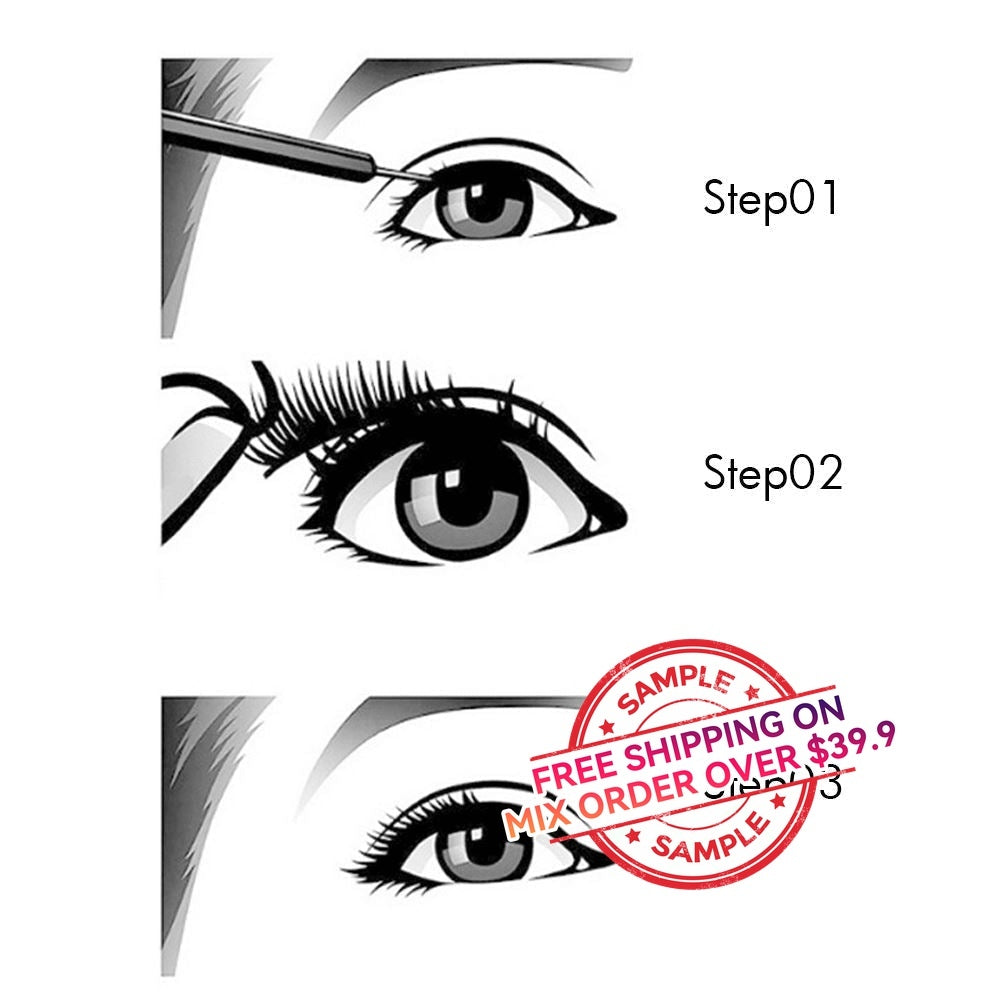 2 Pairs Of False Eyelashes With Magnetic Liquid Eyeliner - MSmakeupoem.com