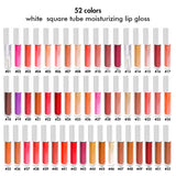 52 colors white square tube moisturizing lip gloss(#1-#26)