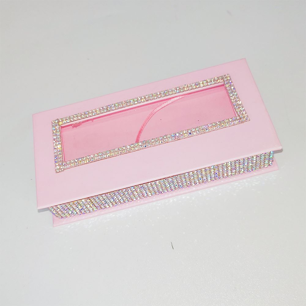 1 paire de faux cils en poils de vison imitation 3d avec boîte noire carrée