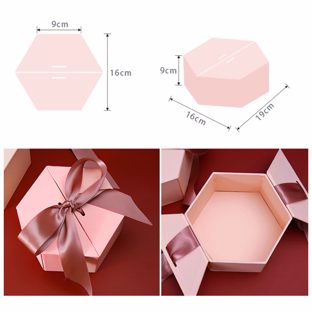 Linda caja de regalo rosa y bolsa de regalos de alta calidad al por mayor para bodas