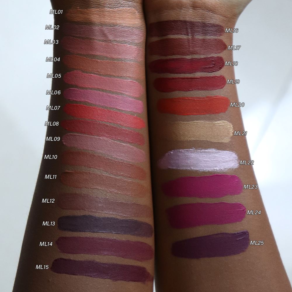 25 Color Black Cover Large Brush Head Matte Liquid Lipstick