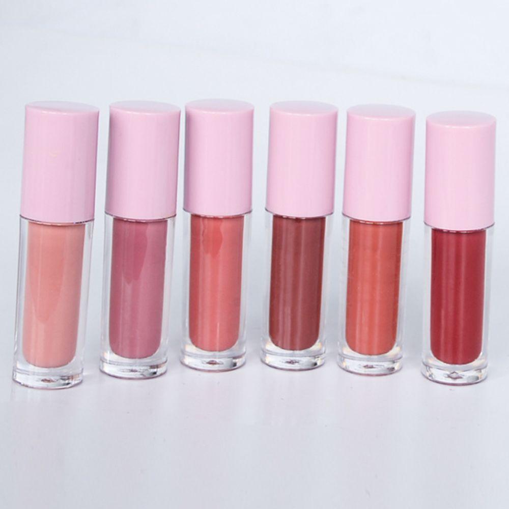 6 Colors Pink Lid Mirror Lip Gloss