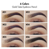 6 Colors  Gold Tube Eyebrow Pencil