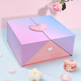 Caja de regalo plegable de 4 colores con bolsa de mano (mediana)