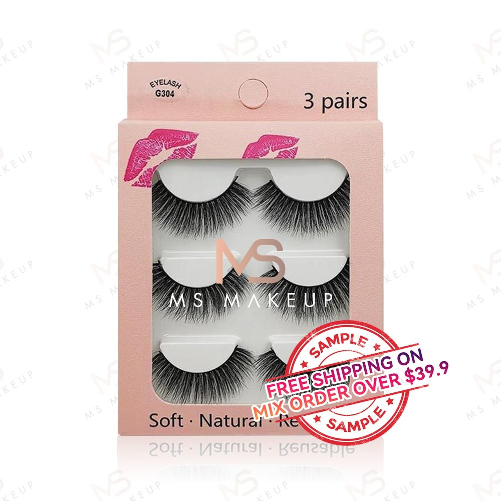 【SAMPLE】False eyelashes 3 pairs (imitation mink hair)  -【Free Shipping On Mix Order Over $39.9】