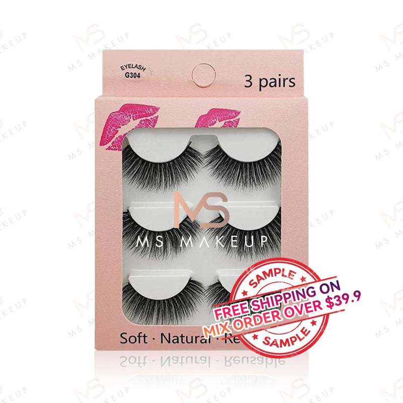 【SAMPLE】False eyelashes 3 pairs (imitation mink hair)  -【Free Shipping On Mix Order Over $39.9】