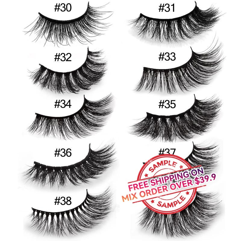【SAMPLE】False eyelashes 1pair (Mink hair) -【Free Shipping On Mix Order Over $39.9】