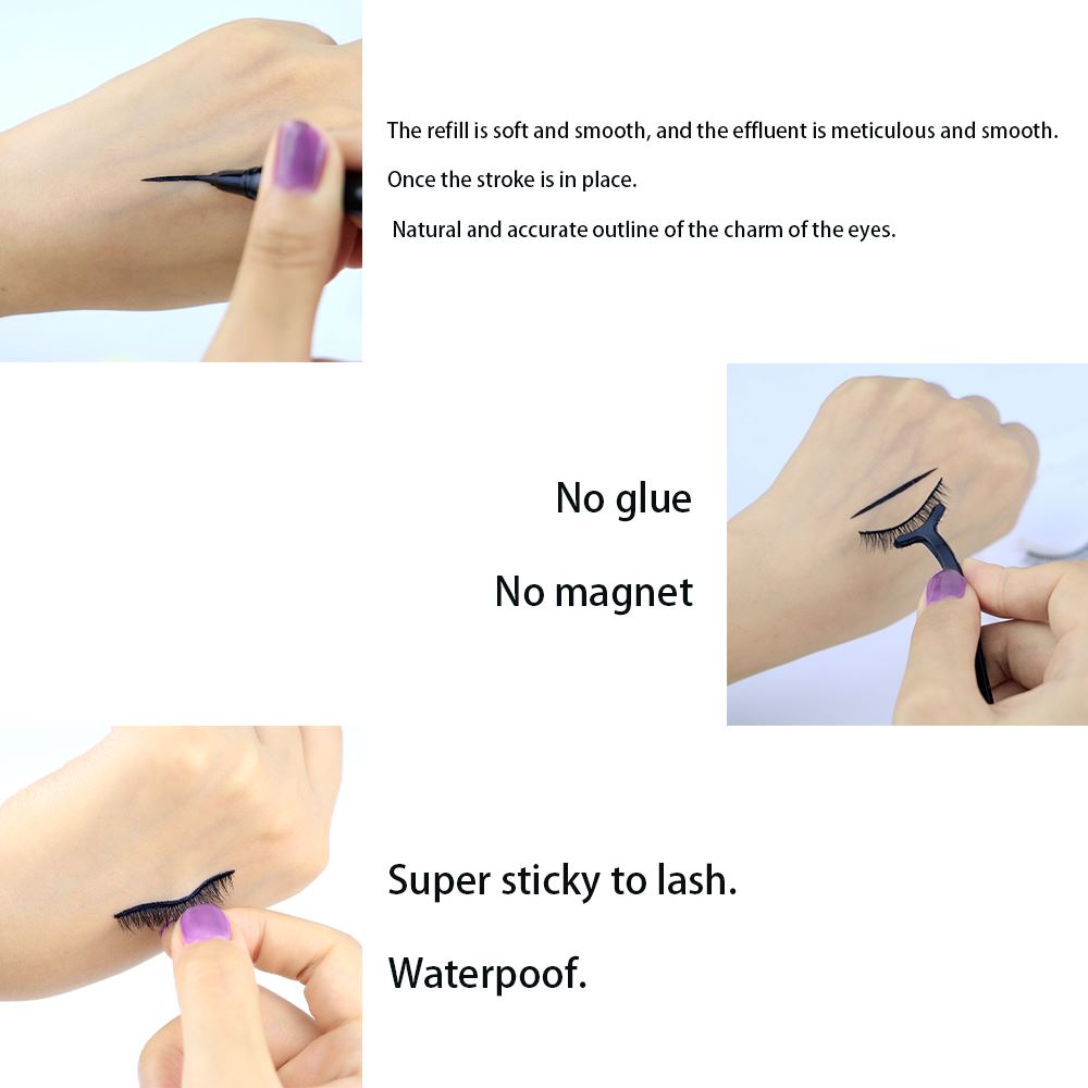 eyelash self-adhesive eyeliner/magic eyeliner with white/black tube