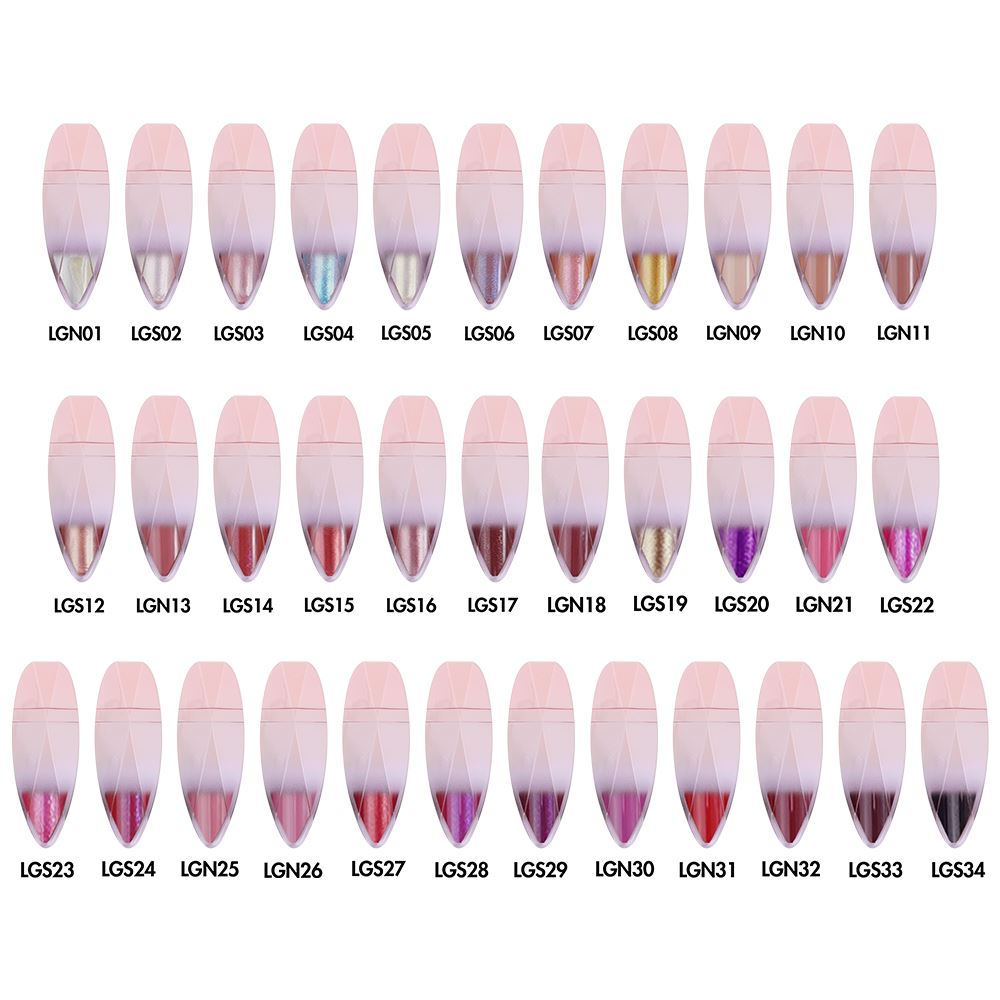 34 colors Pink leaf gradient tube lip gloss(#1-#22)