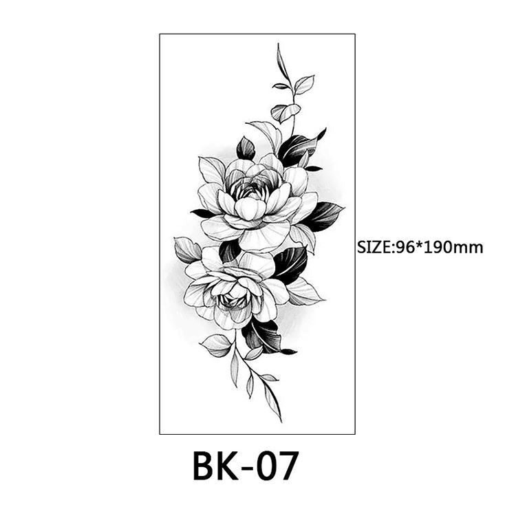 40 Kinds of Sketch Flower Tattoo Stickers