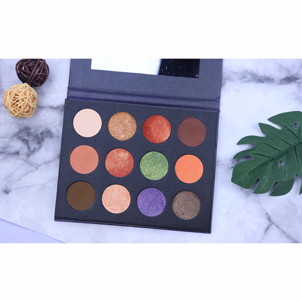 12 Farben Candy Color Black Lidschatten-Palette