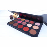 Paleta de sombras de ojos de 15 colores, negro, marrón rojizo