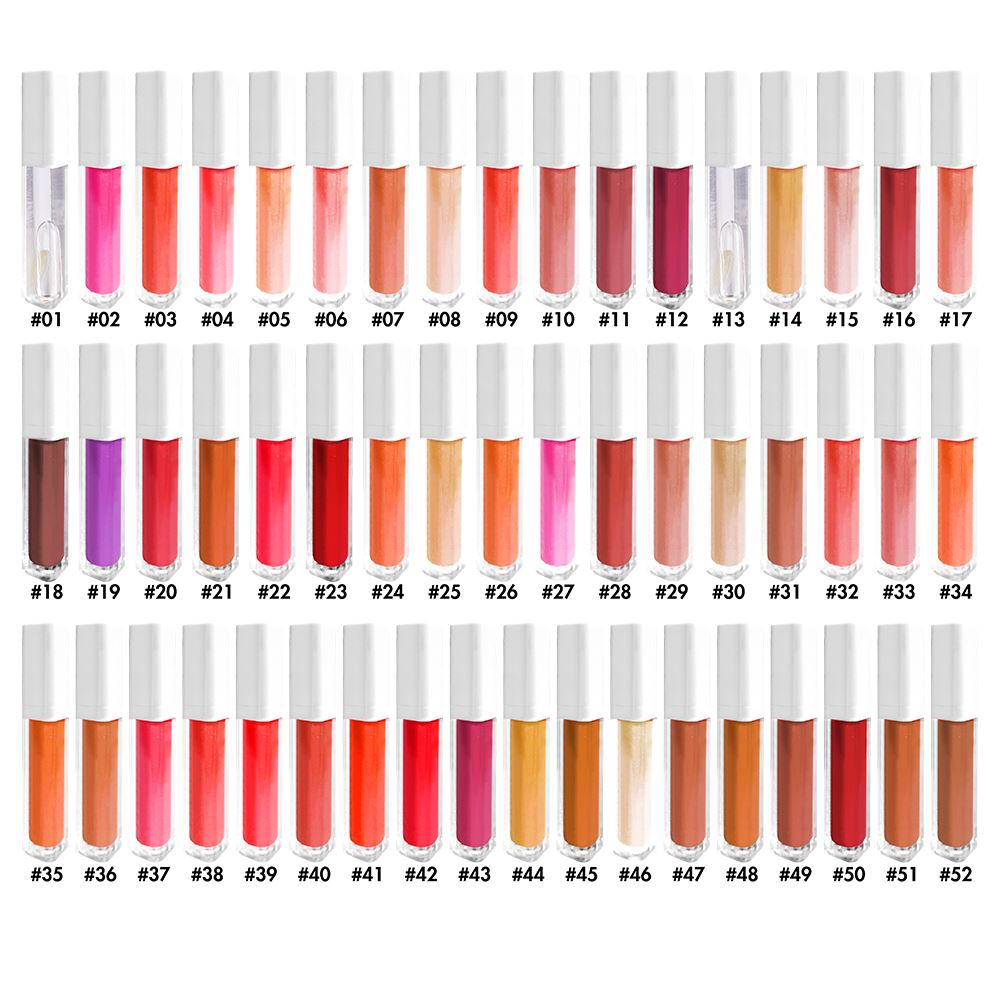 52 colors white square tube moisturizing lip gloss(#1-#26)