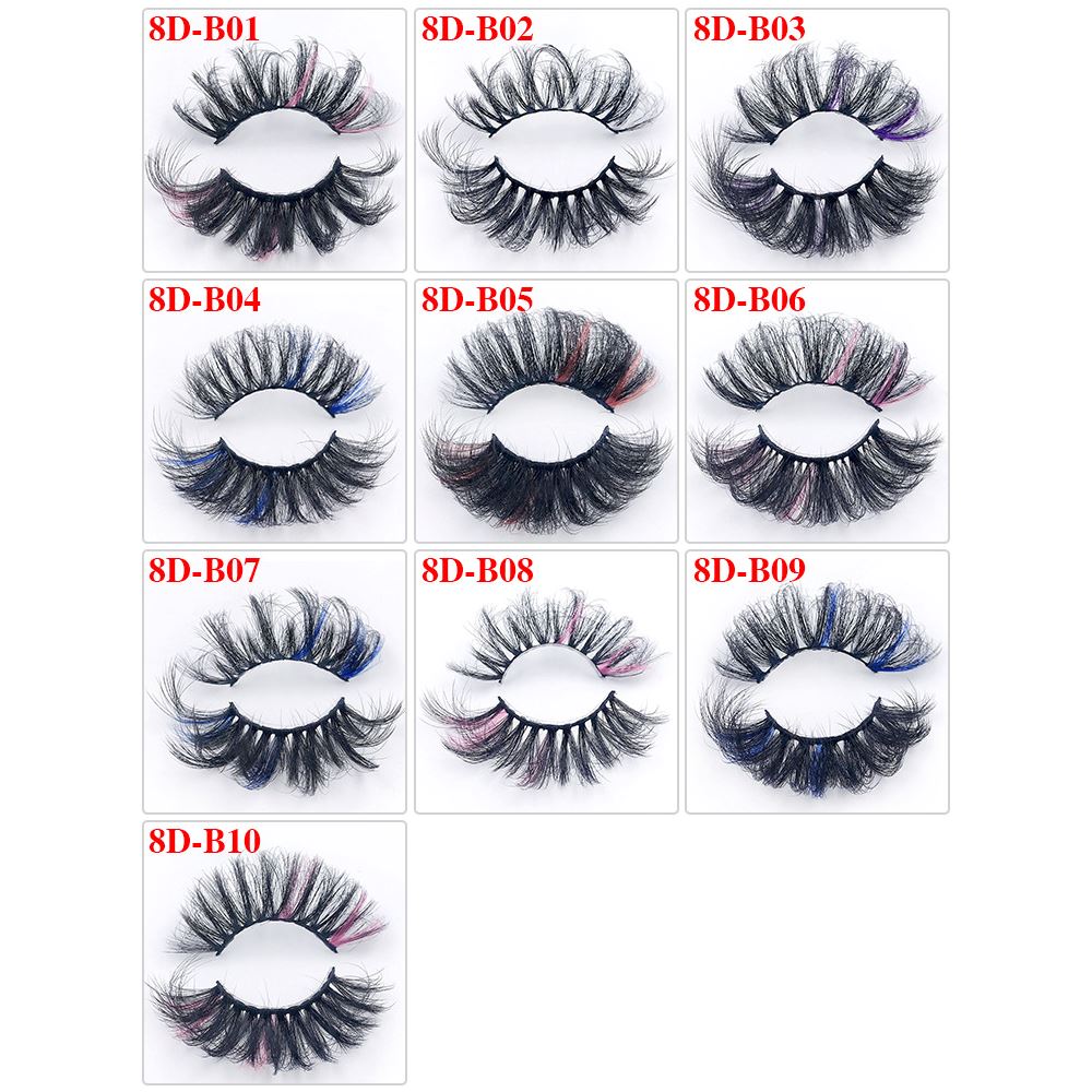 25mm fried hair colorful fluffy exaggerated imitation mink false eyelashes