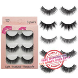 【SAMPLE】False eyelashes 3 pairs (imitation mink hair)  -【Free Shipping On Mix Order Over $39.9】