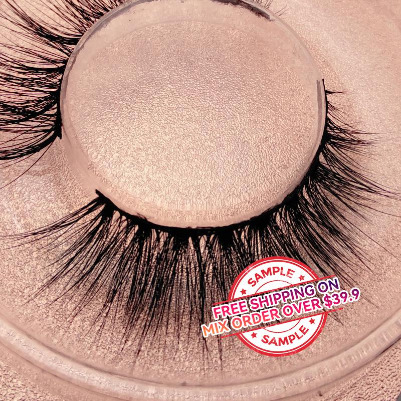 【SAMPLE】False eyelashes gold box  (3D mink hair)  -【Free Shipping On Mix Order Over $39.9】
