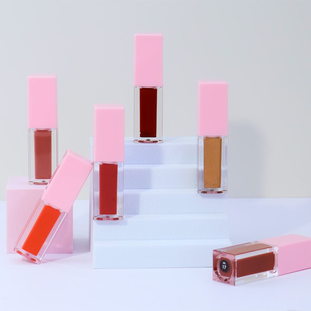 25 Color Pink Square Cover Large Brush Head Matte Liquid Lipstick