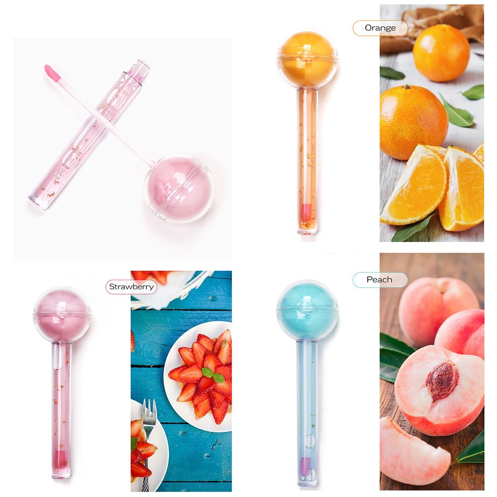 Logotipo personalizado de aceite de labios transparente de 10 colores