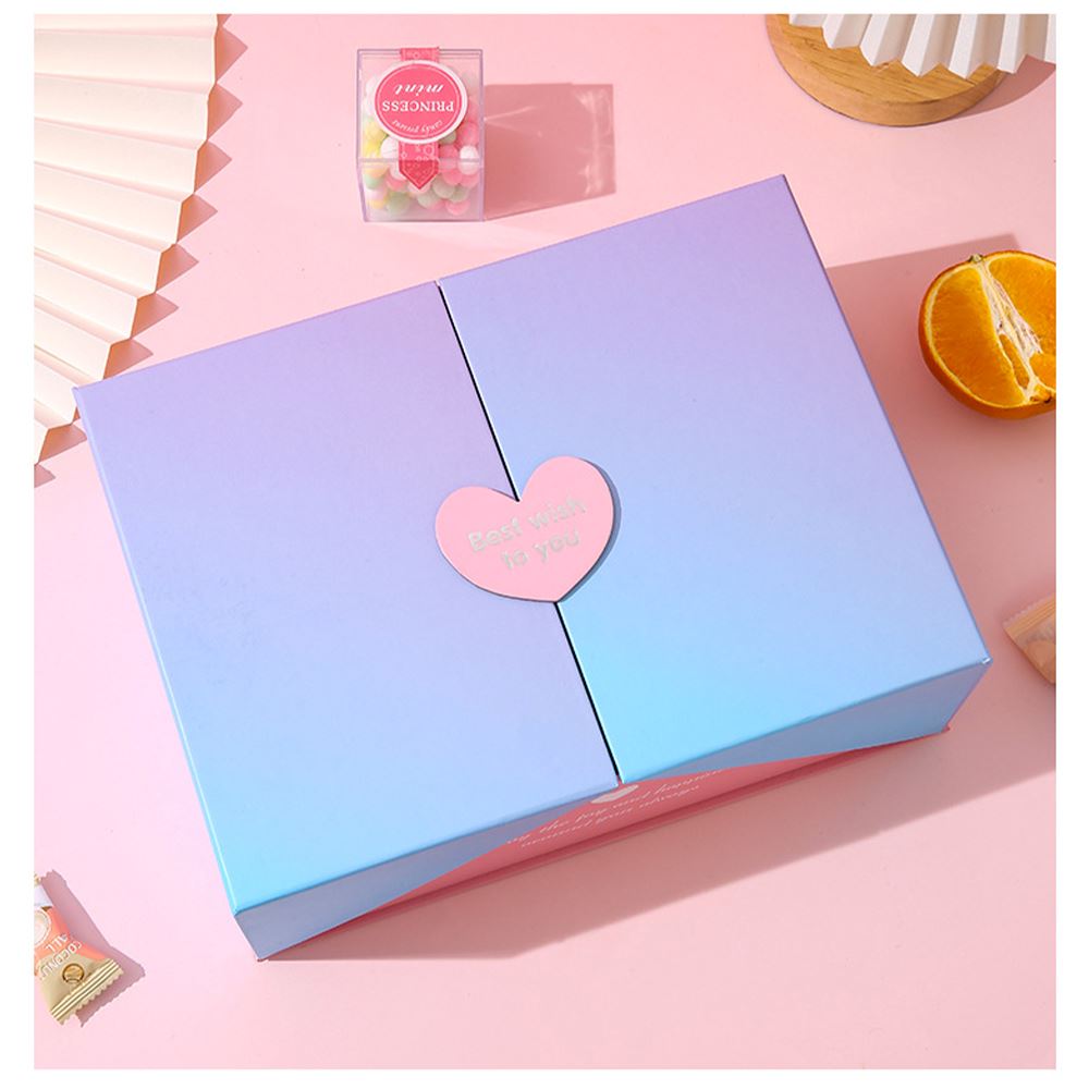 Caja de regalo plegable de 4 colores con bolsa de mano (mediana)