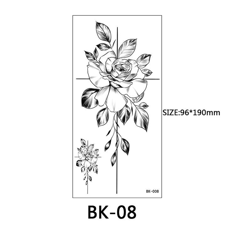 40 Kinds of Sketch Flower Tattoo Stickers