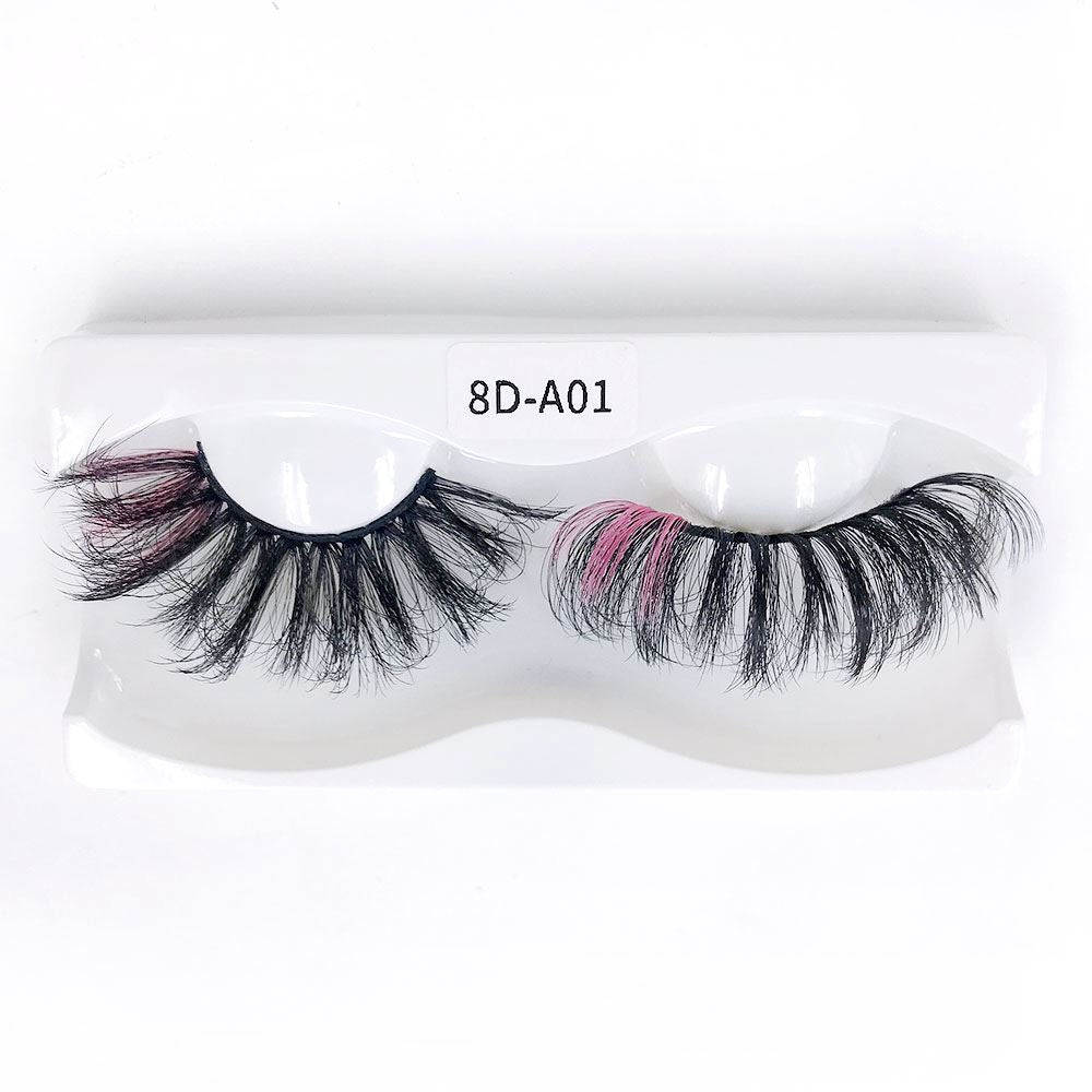 8D Eye End Colorful Fried Hair Thick Exaggerated False Eyelashes