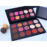 Paleta de sombras de ojos de 15 colores, negro, marrón rojizo