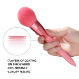 10 brochas de maquillaje con mango de diamante transparente con bolsa